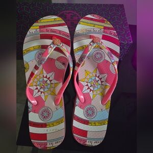 Tory Burch Pink Constellation Women's Flip Flops Size 7
